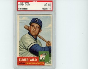 1953 Topps - #122 Elmer Valo  PSA 4 VG-EX Philadelphia Athletics