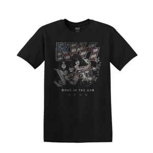Camiseta negra vintage hecha en EE. UU. KISS Music Band para hombre mercancía genuina hecha en EE. UU. - Imagen 1 de 5