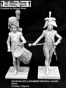 CGS Napoleónica Guardia Imperial Francesa Granadero Tambor Combo 54mm Kit Sin Pintar - Imagen 1 de 3