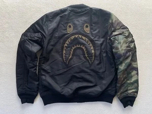 Limited A BATHING APE Bape x Undefeated Collaboration Camo Shark MA-1 Jumper - Picture 1 of 19