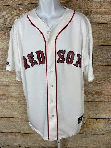 Majestic Authentic Boston Red Sox #15 Dustin Pedroia Sz XL Baseball White Jersey Cover