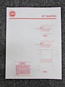 SEGHETTO ALTERNATIVO SHOPSMITH 20" MANUALE D'USO, n. 555220 e 555272 - Foto 1 di 6
