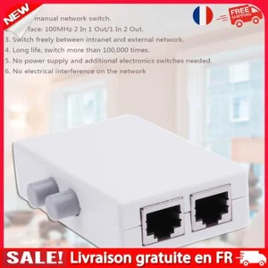 Mini commutateur réseau RJ45 à 2 ports, boîtier réseau Ethernet, adaptateur HUB - Photo 1/8