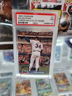 1994 Donruss Nolan Ryan Career Salute 27 Years PSA 7 - Image 1 of 2
