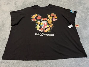 NEW Disney Shirt Adult 2X 2XL Black Eats Collection Mickey Mouse Snacks Popcorn - Picture 1 of 9
