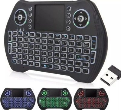 New 2.4G Wireless Keyboard with Touchpad Mouse Backlit USB Mini Black - Image 1 of 4