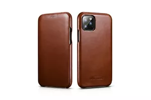 ICARER Vintage Genuine Leather Slim Flip Case Cover f iPhone 13 12 11 Pro XS Max - Picture 1 of 18