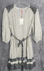 🆕 Knox Rose Women’s A-line Dress Polka Dot Print Belted V-neck Size M - Picture 1 of 7