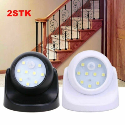 2X LED Batterie Nachtlicht Notlicht mit Bewegungsmelder Nachtleuchte Nachtlampe - Bild 1 von 4