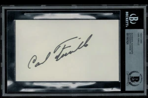 CARL FURILLO (d.1989) Signed 3x5 Index Card Autographed DODGERS GRADE 10 BAS - Picture 1 of 1
