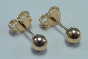 14K Gelbgold 5/32" runde Ohrstecker - Bild 1 von 2