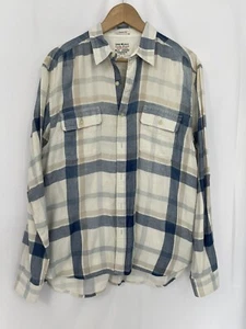 Lucky Brand Blue Plaid Flanel Classic Fit Long Sleeve Shirt Large - Picture 1 of 11