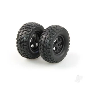 1/10 RC Buggy Rear Wheel & Tyres (1 Pair) 9942230 HBX KB-65009 (Pin Type) - Picture 1 of 1