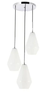 Chrome Pendant 3 Light Kitchen Fixture Modern Chandelier Dining Room Lighting - Picture 1 of 12