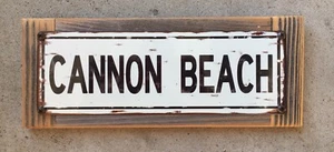 Cannon Beach Haystack Rock Oregon Coast Route 101 Vintage Steel Sign Home Decor - Picture 1 of 3