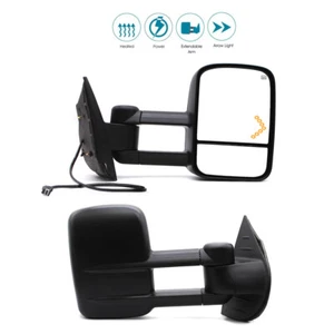 Espejos retrovisores de remolque eléctricos térmicos para GMC Sierra 1500 2500 3500 2007-12 lado izquierdo + derecho - Imagen 1 de 9