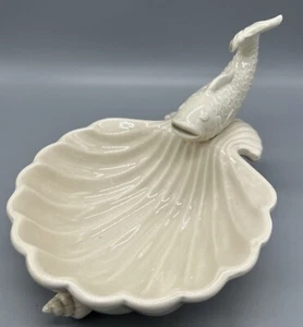 MINT! Vintage FITZ AND FLOYD Koi Fish Shell Soap Dish Ceramic Japan - Picture 1 of 11