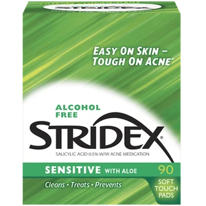 Stridex Daily Care Alcohol Free Acne Pads Aloe For Sensitive Skin 90 Count - Picture 1 of 4