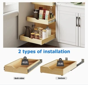 ALINE FURNITURE Wooden Pull Out Cabinet Organizer $120 Birch - Picture 1 of 8