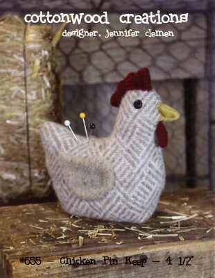 Cottonwood Creations #655 4.5" Chicken Pin Keep UNCUT Sewing Pattern - Image 1 of 4