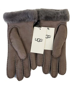 NUEVO CON ETIQUETAS UGG Guantes de ventilación lateral delgados teñidos genuinos de piel de oveja en gris tormentoso mediano - Imagen 1 de 6