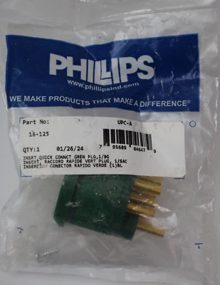 Phillips Plug Insert for 7 Way Quick Change Plug (QCP) Part # 16-125 - New - Image 1 of 4
