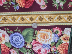 COTTON FABRIC- "AUBRIELLE" BY MARIANNE ELIZABETH FOR RJR FABRICS ROSES  BTY - Picture 1 of 2