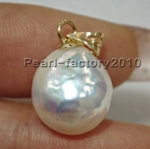 Buen brillo 12-13 mm COLGANTE PERLA MAR SUR NATURAL ORO 14K SS010 - Imagen 1 de 3