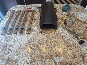 Antica borsa in pelle Torshalla Made in Svezia Torshalla, coclea, attrezzatura da pesca - Foto 1 di 17