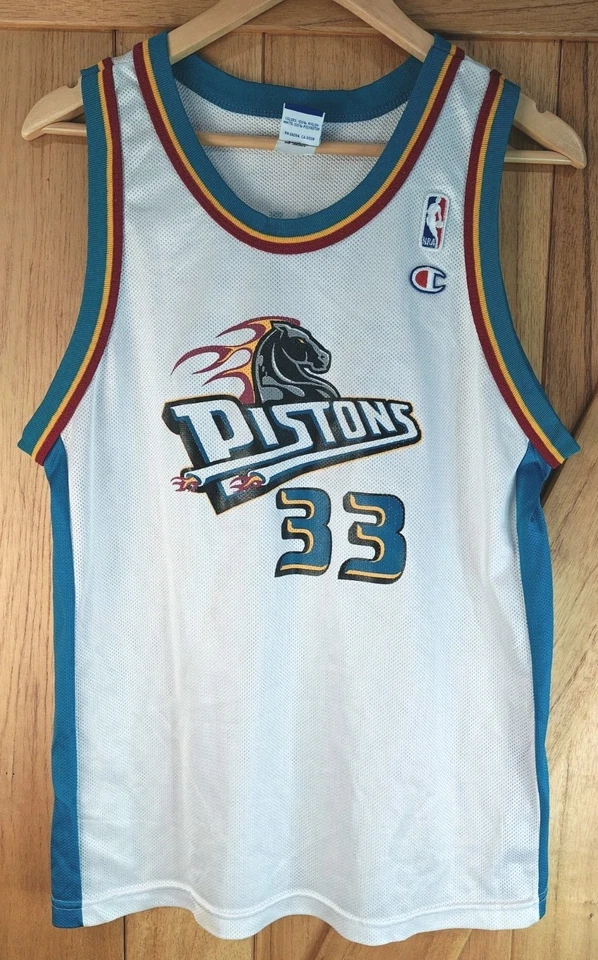 Camiseta deportiva de baloncesto vintage Champion NBA Hill 33 Pistons para niños | ¿Talla grande? Foto 1 de 4