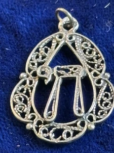 Vintage Israel Chai Anhänger, Sterling Silber filigran, Judaica - Bild 1 von 7
