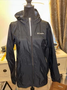 Columbia Youth XL Rain Jacket Black Zip-Up with Hood - Picture 1 of 5