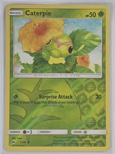 Caterpie 1/147 Reverse Holo Pokemon Burning Shadows NM - LP - Picture 1 of 2