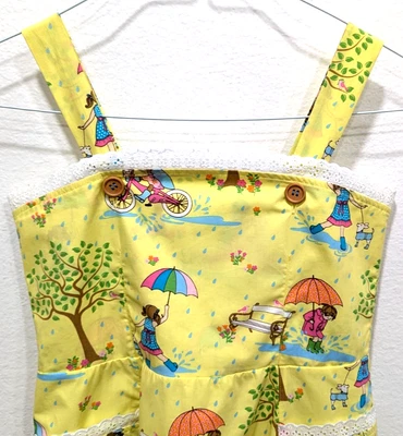 ELEANOR ROSE Felicity Dress Girls Size 12 Yellow APRIL SHOWERS Sundress VEUC! * - Image 1 of 4