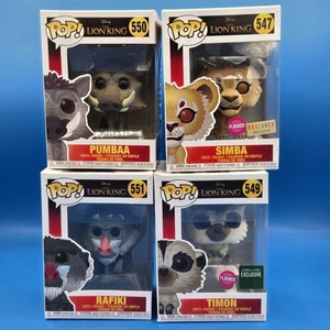 Funko Pop! Collectible Figures the Lion King Lot Rafiki #551 Simba #547 Flocked - Picture 1 of 7