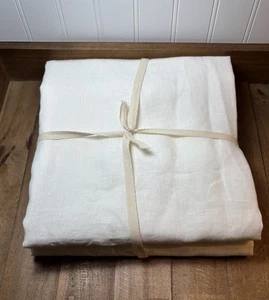 "Cortina de ducha de lino europea West Elm ~ 72"" x 84"" ~ blanca" - Imagen 1 de 7