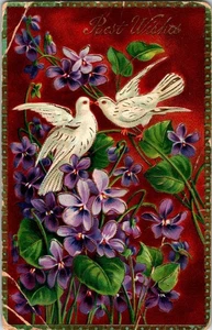 Vogel auf schöner alter Grußkarte o/18 AX9089 - Bild 1 von 2