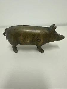 Hucha vintage de latón 7-1/2" x 4" con tornillo - Imagen 1 de 10