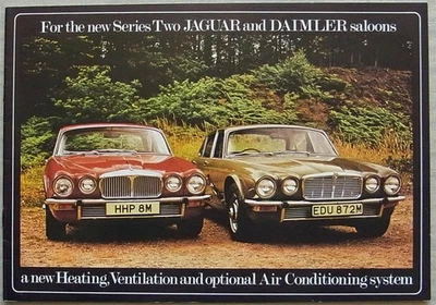 JAGUAR XJ Series 2 & DAIMLER Heating Air Conditioning Brochure Oct 1973 - Image 1 of 4