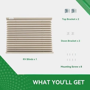 Rv Blinds For Camper Windows 20" W X 24" L RV Adjustable Shutters Shades - Picture 1 of 8