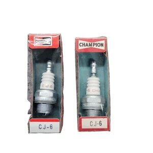 Champion CJ-6 Vintage Spark Plug Set Of 2 In Original Boxes New Old Stock - Picture 1 of 2
