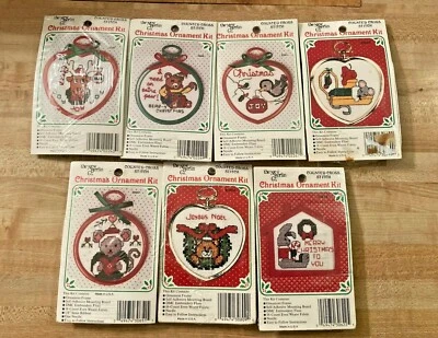 7 Vintage Christmas Ornament Cross Stitch Kits The New Berlin Co. NEW - Image 1 of 4