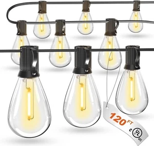 Outdoor String Lights - LED Dimmable ST38 Warm Edison Connectable String Lights - Picture 1 of 7