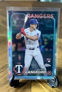 Wyatt Langford 2024 Topps Chrome Refractor Rookie RC Texas Rangers - Picture 1 of 2