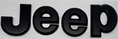SCRITTA JEEP stemma anteriore posteriore per renegade compass cherockee nero - Immagine 1 di 4