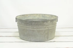 Galvanized Tub Wash Tub #2 Washtub Bucket Metal Galvanized Garden Planter #SH1 - Picture 1 of 6
