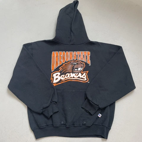 Vintage 90s Oregon State Beavers Hoodie Russell Athletic Size Medium M Cover