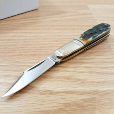 Rough Ryder Cinnamon Folding Knife 2.5" Carbon Steel Blade Bone Stag Handle 2429