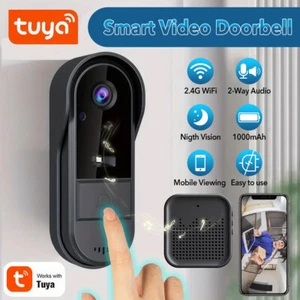 Tuya Security Doorbell Camera Wireless WiFi Smart Door Bell Audio Video Doorbell - Picture 1 of 16