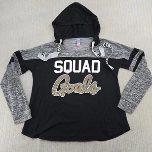No Boundaries Hoodie Sweatshirt Women Extra Large Gray Black Squad Goals Graphic - Picture 1 of 11